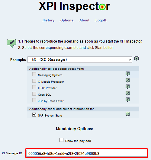 XPI Inspector main screen